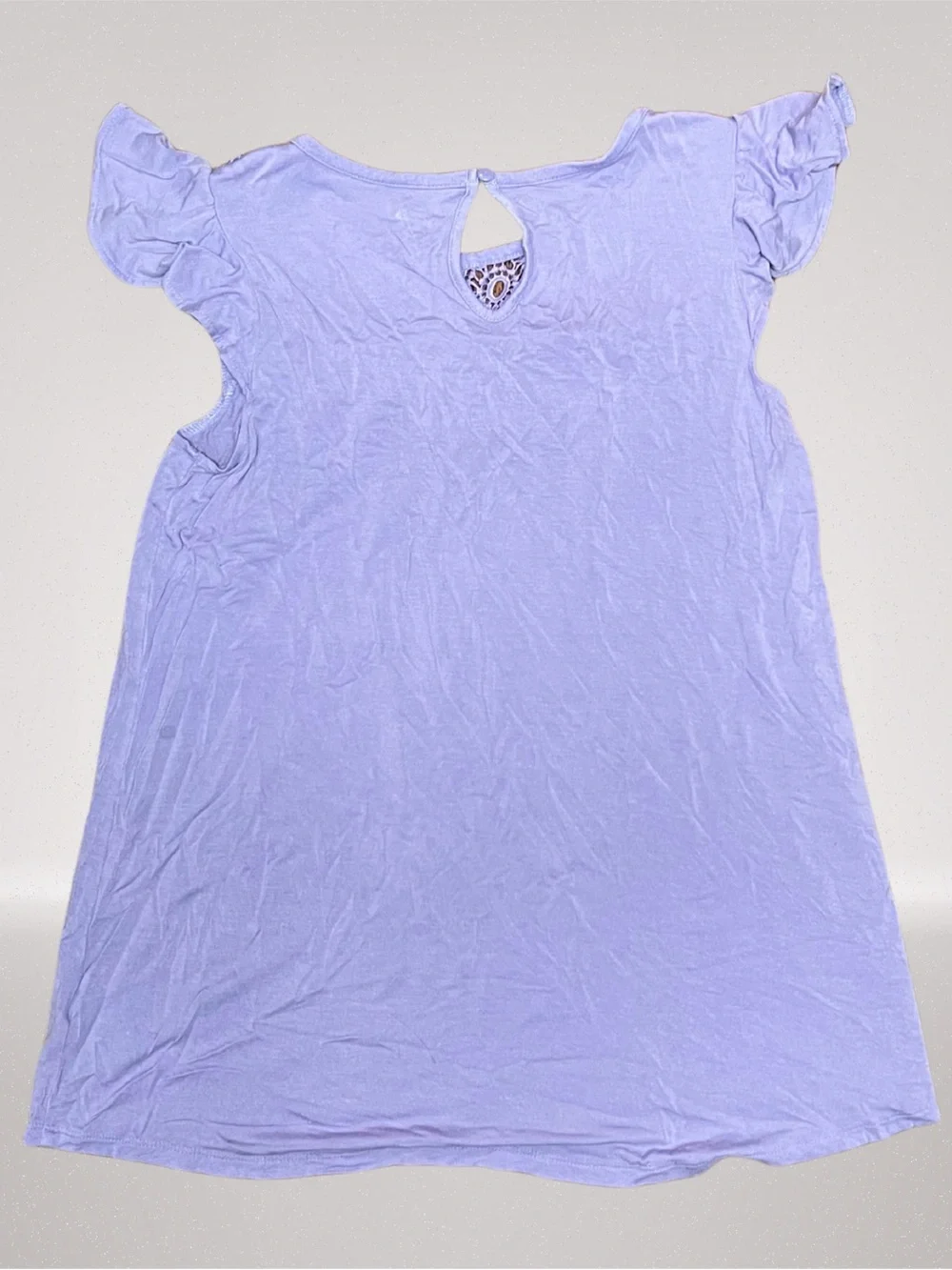 Old Navy Girls Lavender Eyelet Flutter Sleeve Top Size 10/12 Large